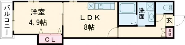 La vie belle 宝山町の間取り画像