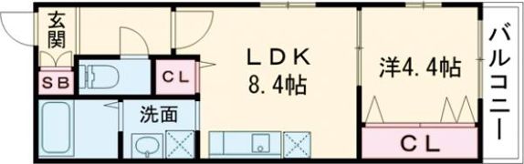 La vie belle 宝山町の間取り画像
