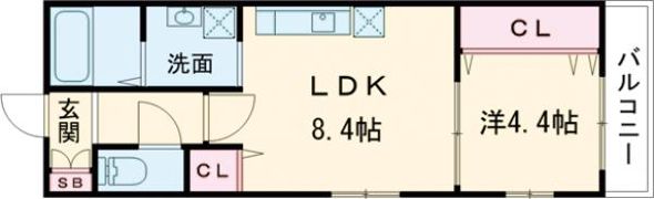 La vie belle 宝山町の間取り画像