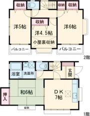 原貸家1号棟の間取り画像