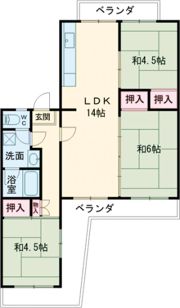 桔梗が丘第二団地 5号棟の間取り画像