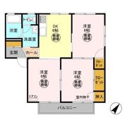 ディアプレイス Bの間取り画像