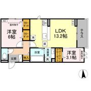D-ROOM住吉 メゾン・ド・シャノワールの間取り画像