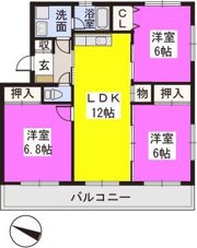 スクエアイン90’の間取り画像