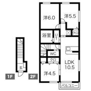 RESI NAGAI(レジながい)Ⅰ、Ⅱの間取り画像