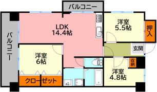グリーンハイツ足立の間取り画像