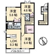 ヴェルデメゾンさだいわ D棟の間取り画像