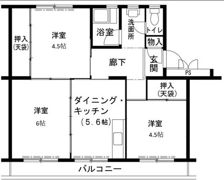 ビレッジハウス志染3号棟の間取り画像