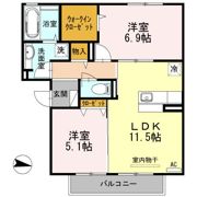 ヴィラ ウィスタリアの間取り画像