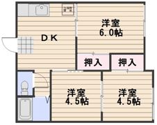 ハイツ今在家B棟の間取り画像