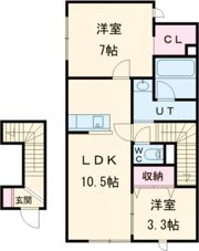 T－SQUARE旭大前Ⅱ（左棟）の間取り画像