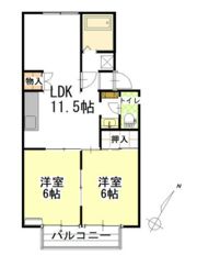ジュエルコート安田Bの間取り画像