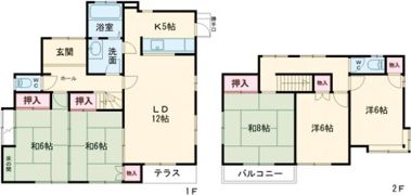 白庭台1丁目貸家の間取り画像