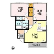 グリーン･リーフ熊倉 Dの間取り画像