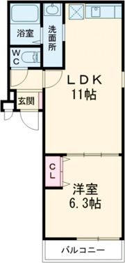 フジパレス諏訪ノ森Ⅴ番館の間取り画像