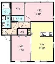 ラ・プレミール Aの間取り画像