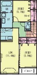 ディアコートEの間取り画像