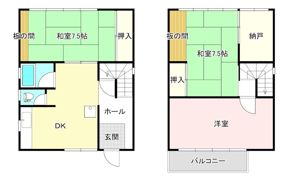 旭が丘貸家の間取り画像