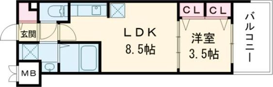 S-RESIDENCE空港通りawesomeの間取り画像