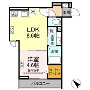 D Paina 菅馬場2Bの間取り画像