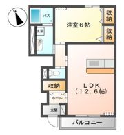 GrandeurSUMZⅡ A(ｸﾞﾗﾝﾄﾞｩｰﾙ ｻﾑｽﾞ ﾂｰ)の間取り画像