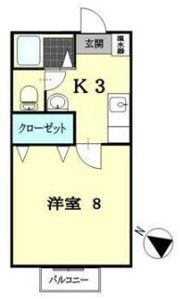 ハイツ栗田の間取り画像