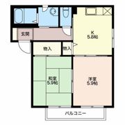 グリーンハウス Bの間取り画像