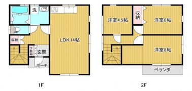 梶山貸家の間取り画像