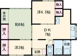柳原貸家の間取り画像