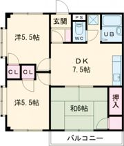初瀬川ハイツの間取り画像