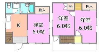 西佐津間2丁目貸家の間取り画像