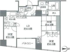 カスタリアタワー品川シーサイドの間取り画像
