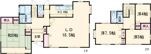 鹿ノ台西2丁目貸家の間取り画像