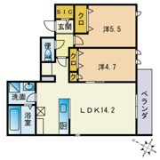 ISOLA板付の間取り画像