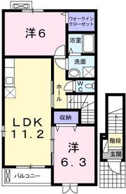 プルメリア Ⅱの間取り画像