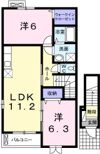 プルメリア Ⅱの間取り画像