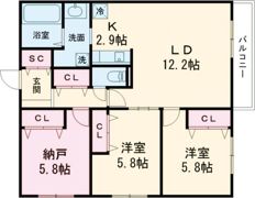 WELL BRIGHT 朝日RESIDENCEの間取り画像