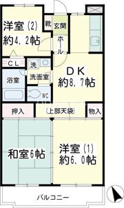 ピボアンヌ北寺尾A棟の間取り画像