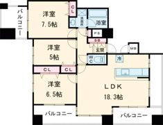 ワコーレ神戸中山手通の間取り画像