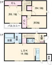 サンラプロ湯川Ⅱの間取り画像