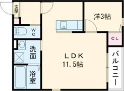LECOCON桑名Ⅴの間取り画像