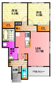 アイリス Cの間取り画像