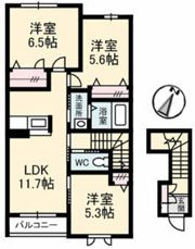 グリーンヒルズ Dの間取り画像