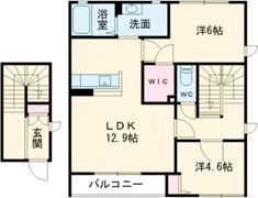 ラ・ルース若宮B棟の間取り画像