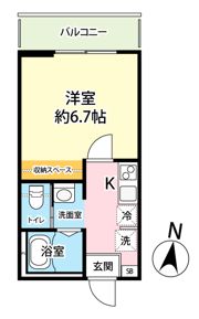 キャメル新八柱2Bの間取り画像