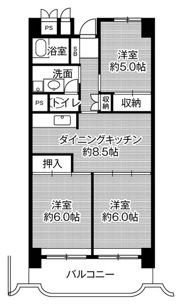 ビレッジハウス岐阜タワー1号棟の間取り画像
