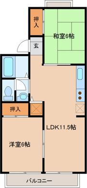 PARCROSETTE（伊在）2番館の間取り画像