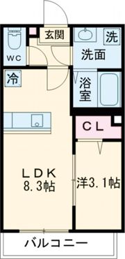 羽村市緑ケ丘1丁目アパートの間取り画像