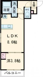 羽村市緑ケ丘1丁目アパートの間取り画像