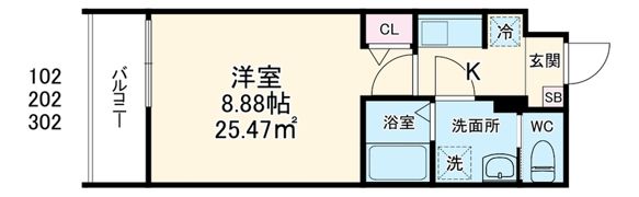 GRADUS若葉Ⅲ（グラドゥスワカバスリー）の間取り画像
